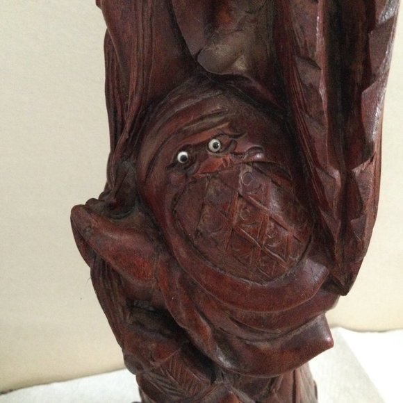 Chinese Hard Wood Carved Guan Gong Yu Warrior Statue Figurine decoration 12" tal - Picture 9 of 14